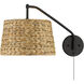 Ryleigh 1 Light 12 inch Matte Black Articulating Wall Sconce Wall Light in Woven Sweet Grass, Adjustable
